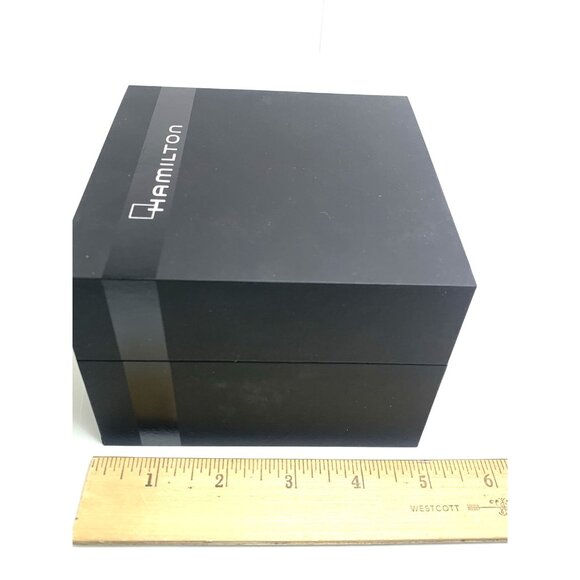 Hamilton Watch Box Presentation Black Cardboard Display Empty - Picture 9 of 11